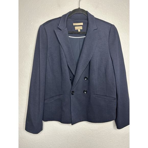 Talbots Jackets & Blazers - Talbots Italian Knit Navy Double Breasted Blazer‎ Size 16P
